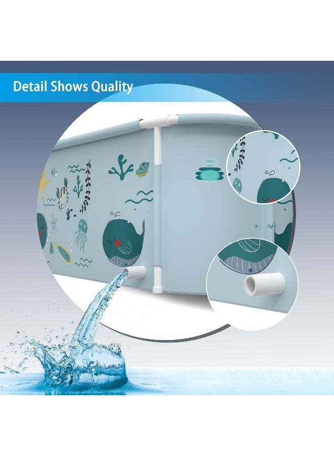 Jourvent 140cm/120cm Waterproof Large Portable Foldable Layer Bathtub and Family SPA Soaking Tub Barrel, Household Shower Bathtub with water-filled seat cushion *1, inflatable backrest *1, drain pipe *1, air pump *1, storage bag *1 - Image 4
